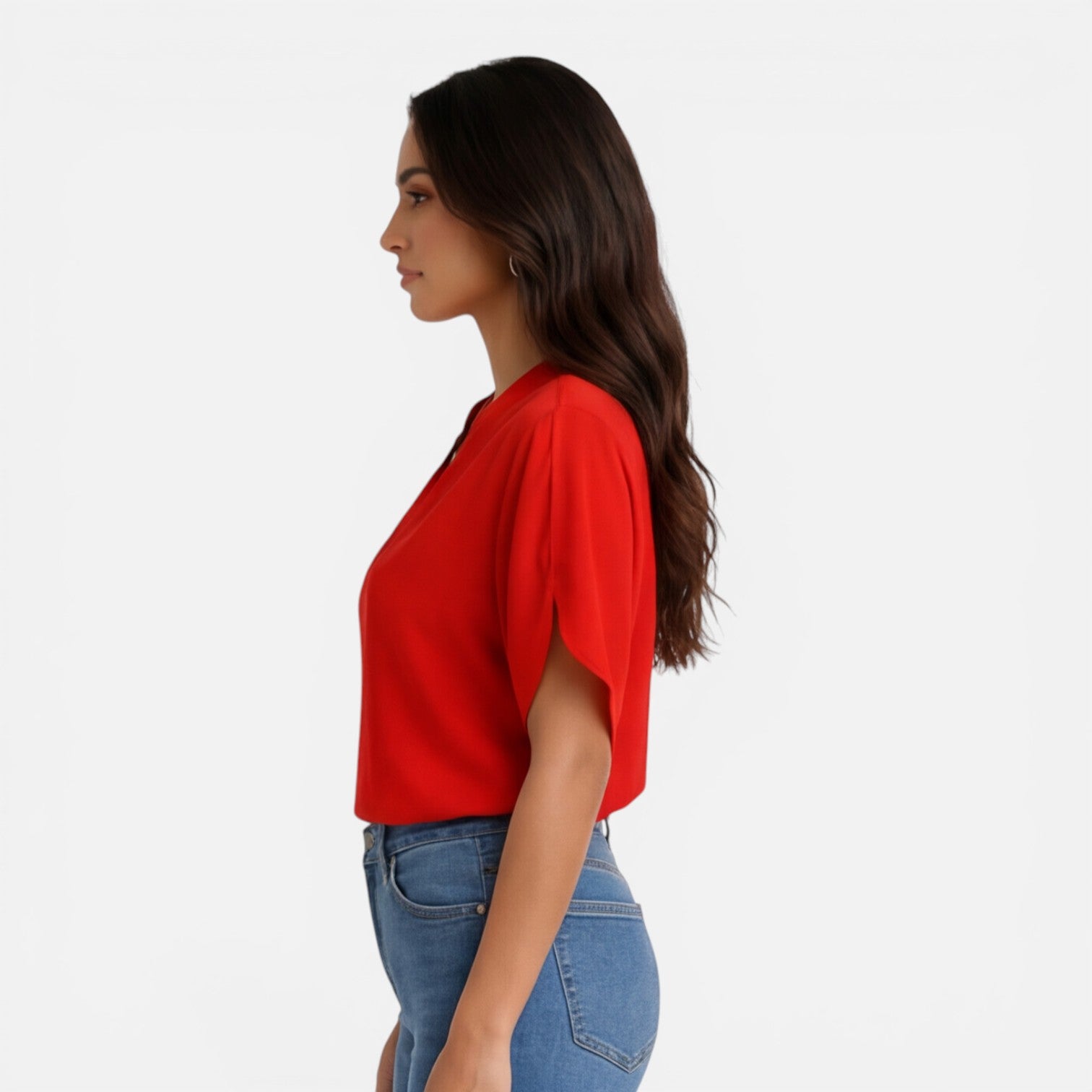 Felorro | Women’s Chiffon Blouse V-Neck Lightweight Summer Casual Top