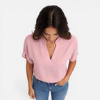 Felorro | Women’s Chiffon Blouse V-Neck Lightweight Summer Casual Top