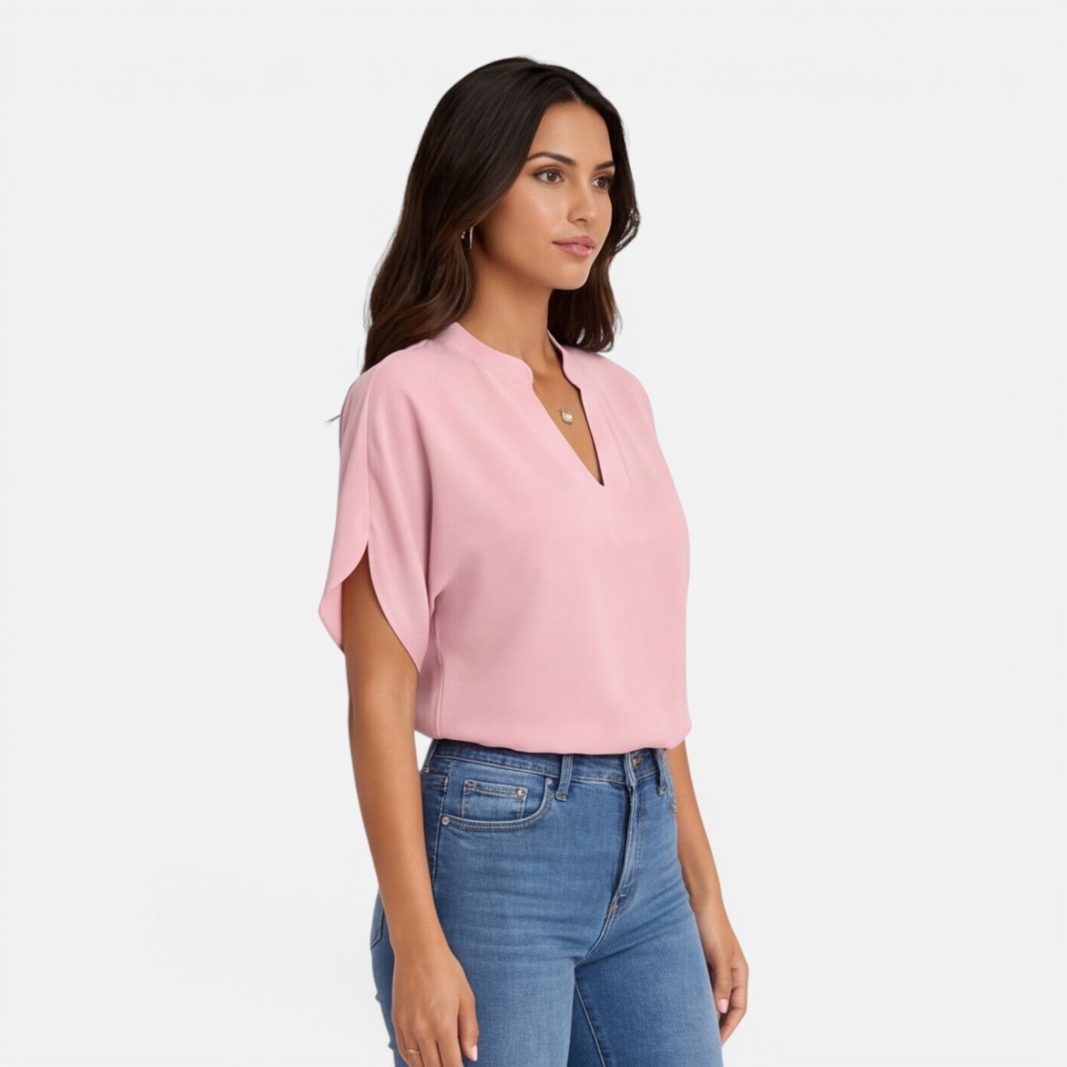 Felorro | Women’s Chiffon Blouse V-Neck Lightweight Summer Casual Top