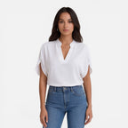 Felorro | Women’s Chiffon Blouse V-Neck Lightweight Summer Casual Top