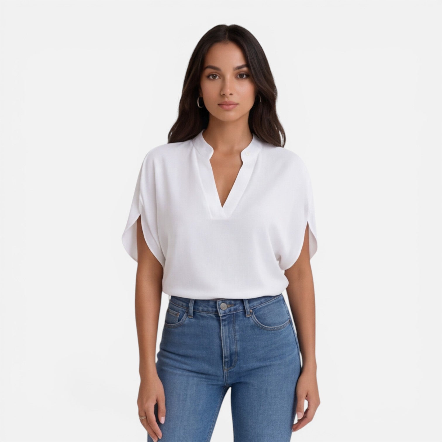 Felorro | Women’s Chiffon Blouse V-Neck Lightweight Summer Casual Top