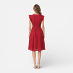 Felorro | Women’s Elegant Summer Midi Dress Cotton Lace Wedding Guest