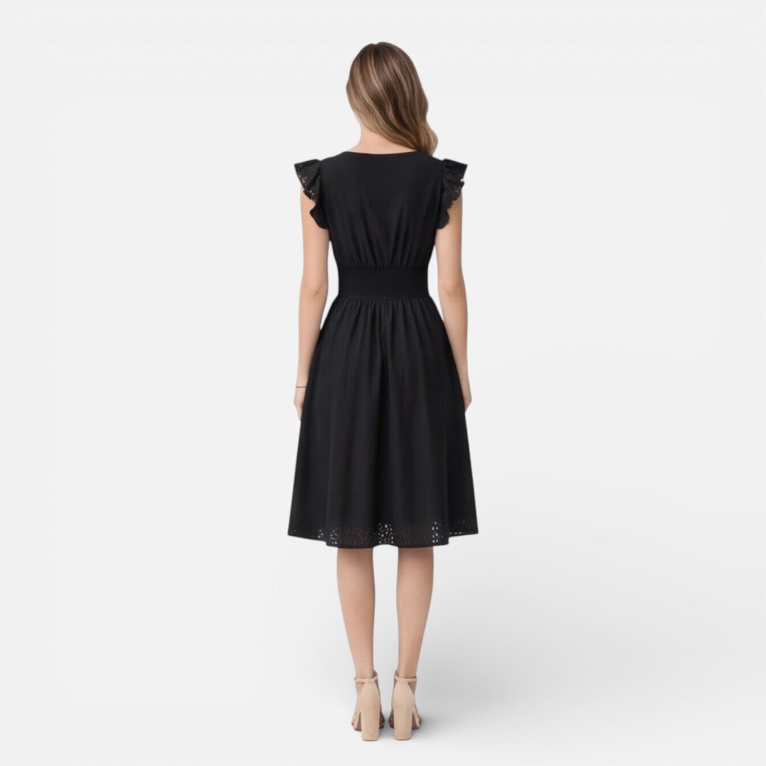Felorro | Women’s Elegant Summer Midi Dress Cotton Lace Wedding Guest