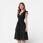 Felorro | Women’s Elegant Summer Midi Dress Cotton Lace Wedding Guest