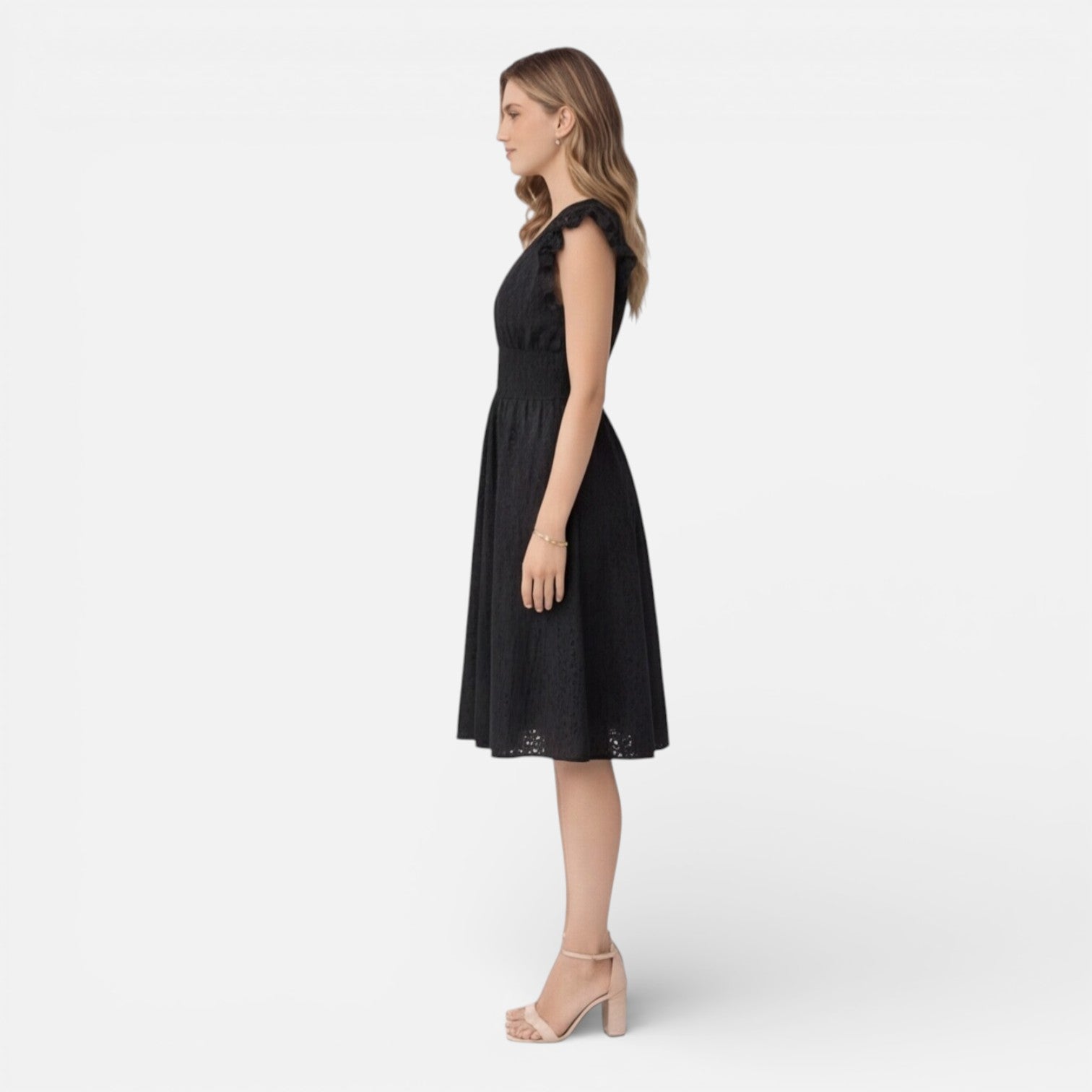 Felorro | Women’s Elegant Summer Midi Dress Cotton Lace Wedding Guest