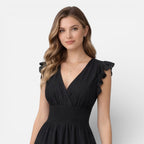 Felorro | Women’s Elegant Summer Midi Dress Cotton Lace Wedding Guest
