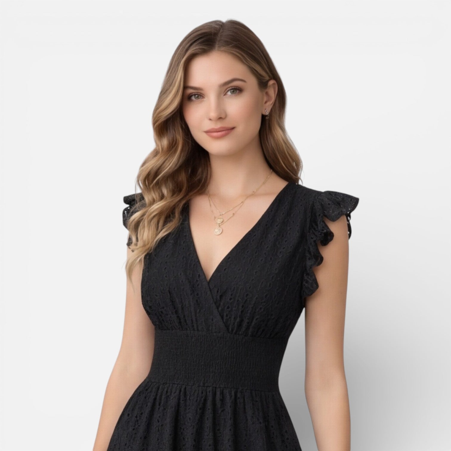 Felorro | Women’s Elegant Summer Midi Dress Cotton Lace Wedding Guest