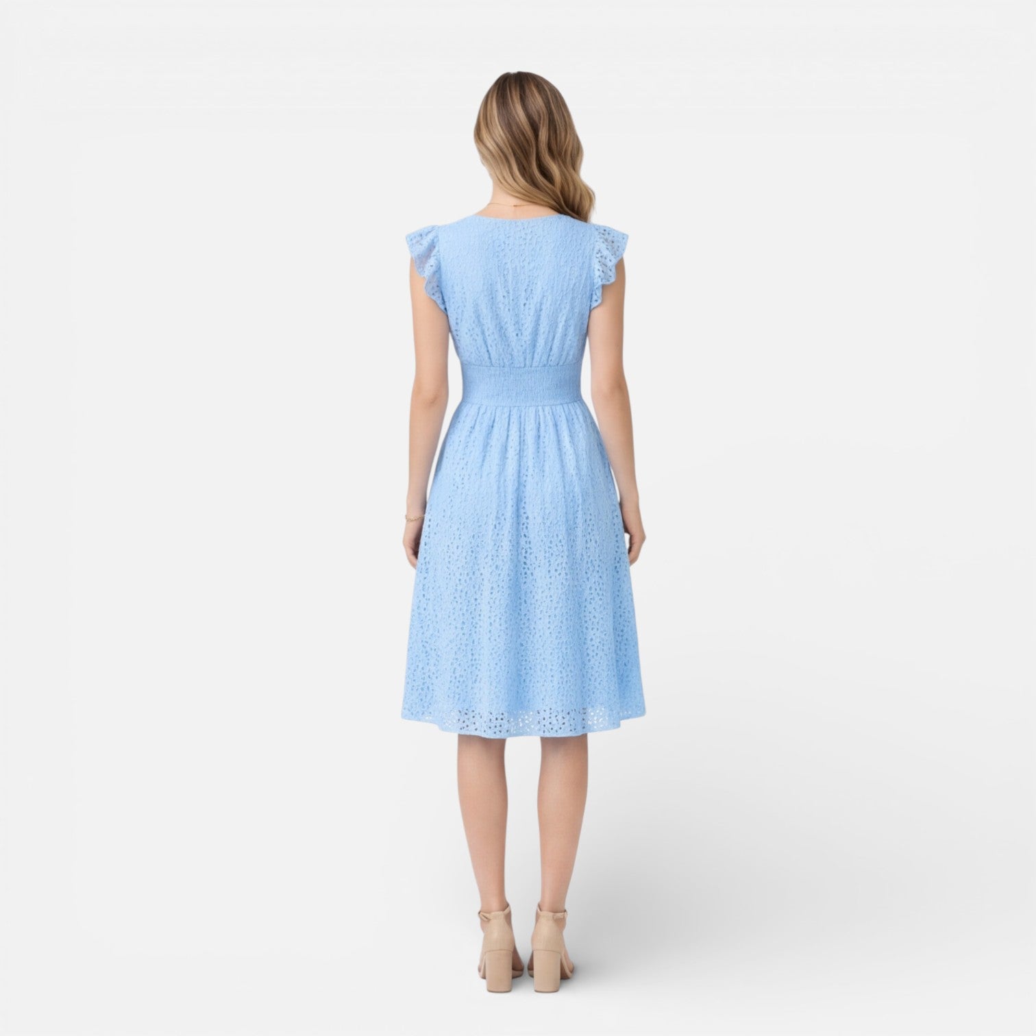 Felorro | Women’s Elegant Summer Midi Dress Cotton Lace Wedding Guest