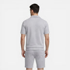 Felorro | Men’s Summer Matching Set Zip Shirt Drawstring Shorts Slim Fit