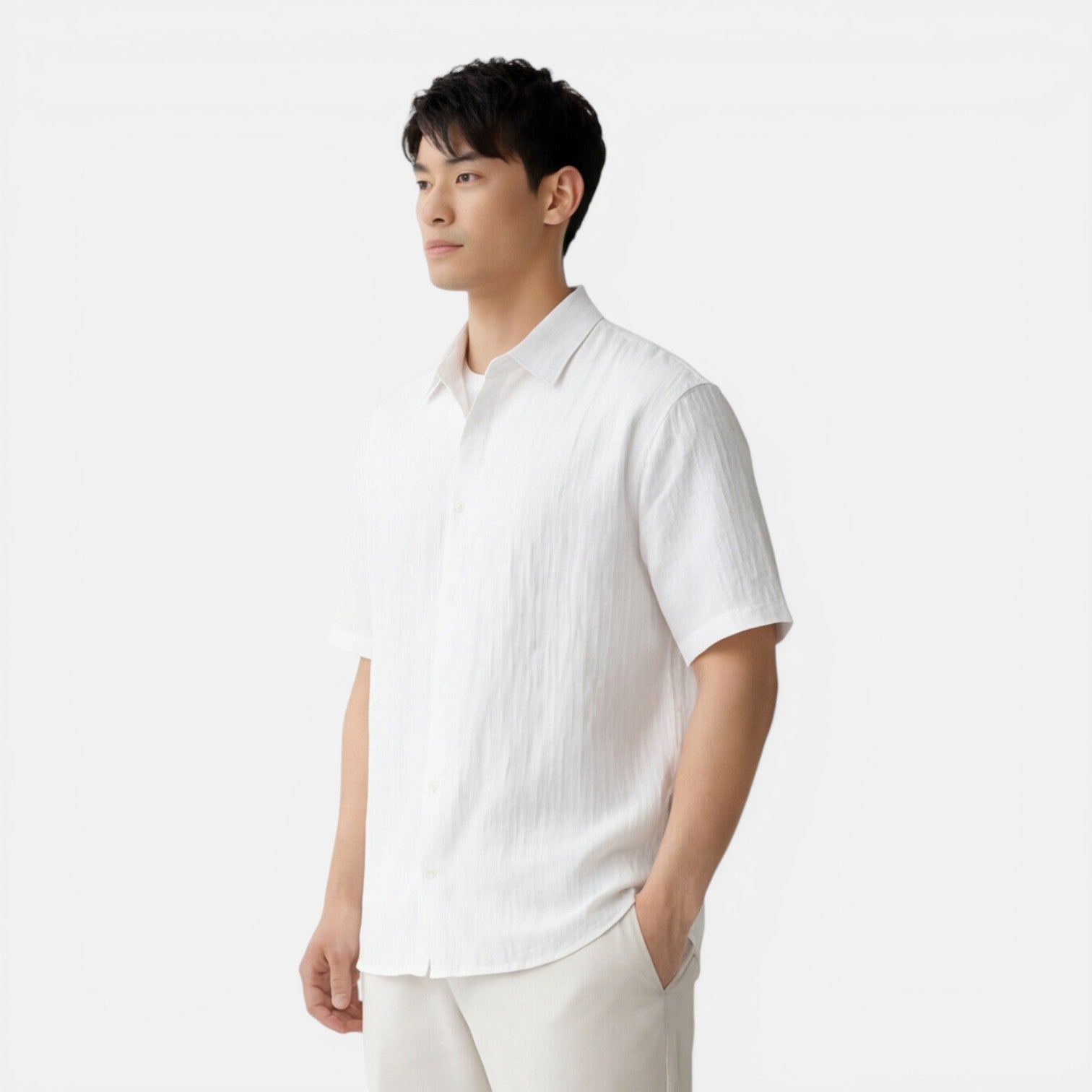 Felorro | Men’s Lightweight Tencel Shirt Short Sleeve Summer Comfort Fit