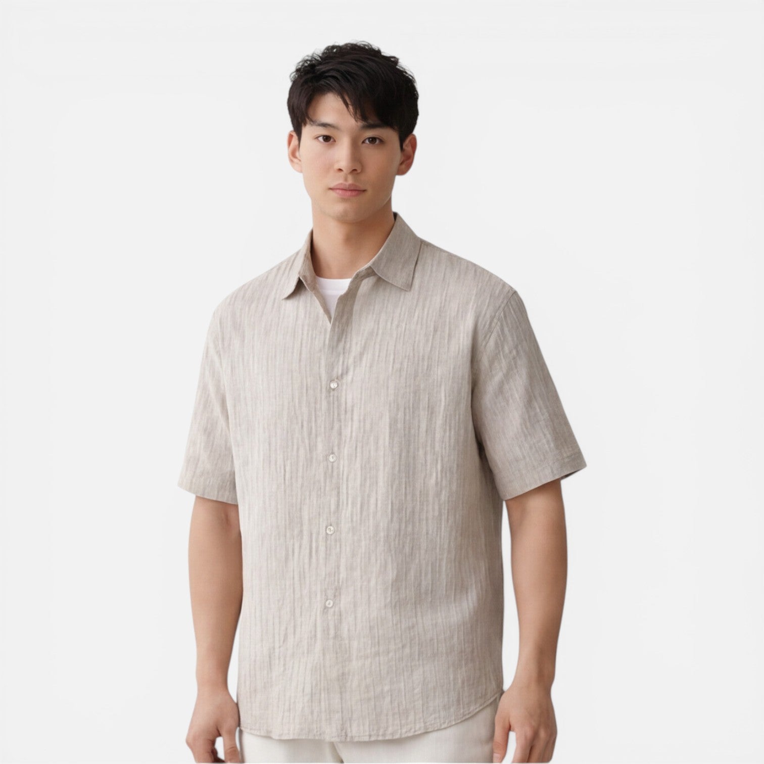 Felorro | Men’s Lightweight Tencel Shirt Short Sleeve Summer Comfort Fit
