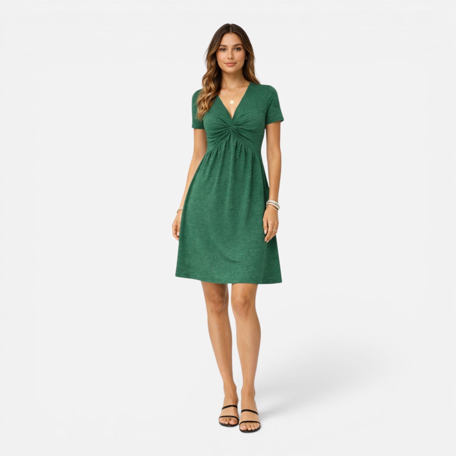 Felorro | Women’s Comfortable Cotton Summer Dress – V-Neck Casual Fit