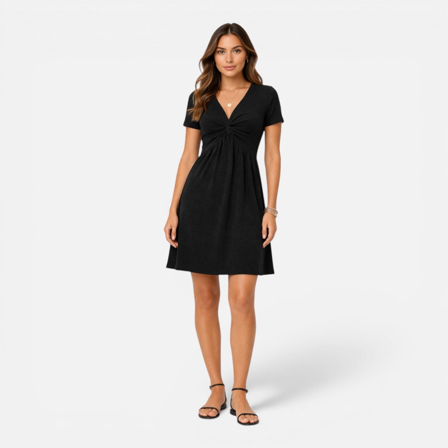 Felorro | Women’s Comfortable Cotton Summer Dress – V-Neck Casual Fit