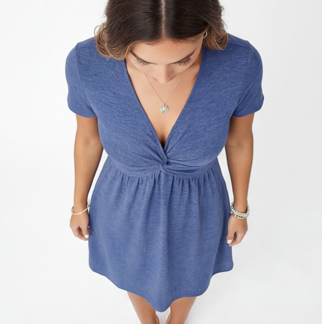 Felorro | Women’s Comfortable Cotton Summer Dress – V-Neck Casual Fit
