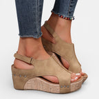 Felorro | Women’s Platform Wedge Sandals Cushioned Comfort Open Toe