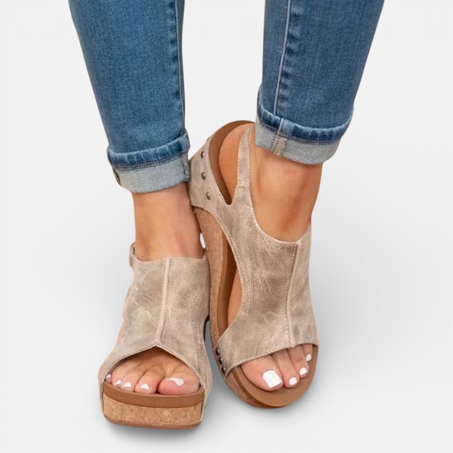 Felorro | Women’s Platform Wedge Sandals Cushioned Comfort Open Toe
