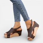Felorro | Women’s Platform Wedge Sandals Cushioned Comfort Open Toe