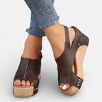 Felorro | Women’s Platform Wedge Sandals Cushioned Comfort Open Toe