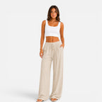 Felorro | Women’s Lightweight Wide Leg Trousers Drawstring Waist Comfort Fit