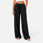 Felorro | Women’s Lightweight Wide Leg Trousers Drawstring Waist Comfort Fit