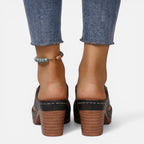 Felorro | Women’s Leather Block Heel Sandals – Comfort Open Toe Summer