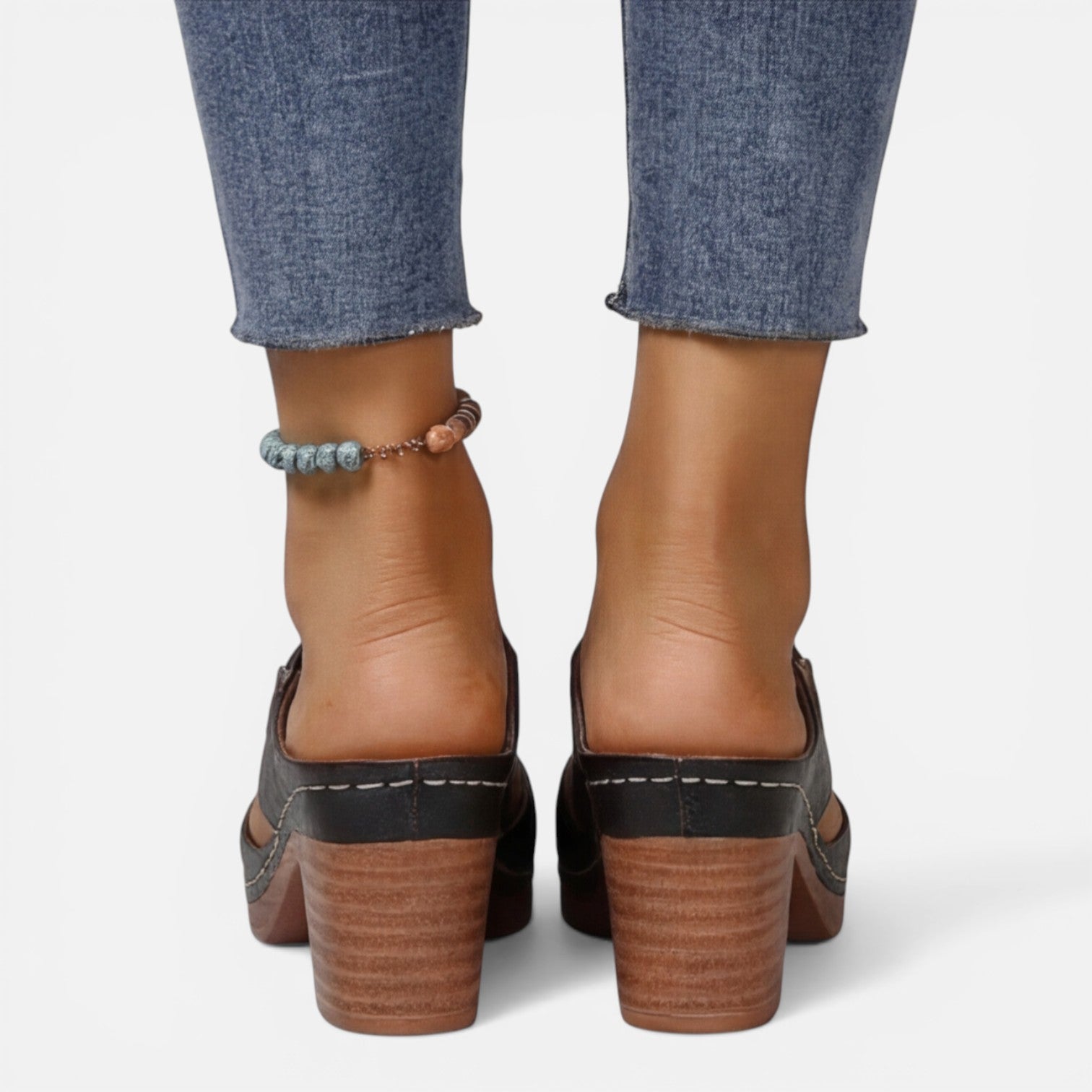 Felorro | Women’s Leather Block Heel Sandals – Comfort Open Toe Summer