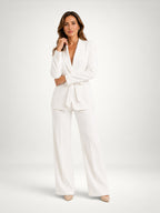 Women's Belted Blazer & Wide Leg Trouser Co-Ord Set