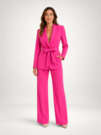 Women's Belted Blazer & Wide Leg Trouser Co-Ord Set