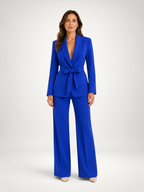 Women's Belted Blazer & Wide Leg Trouser Co-Ord Set