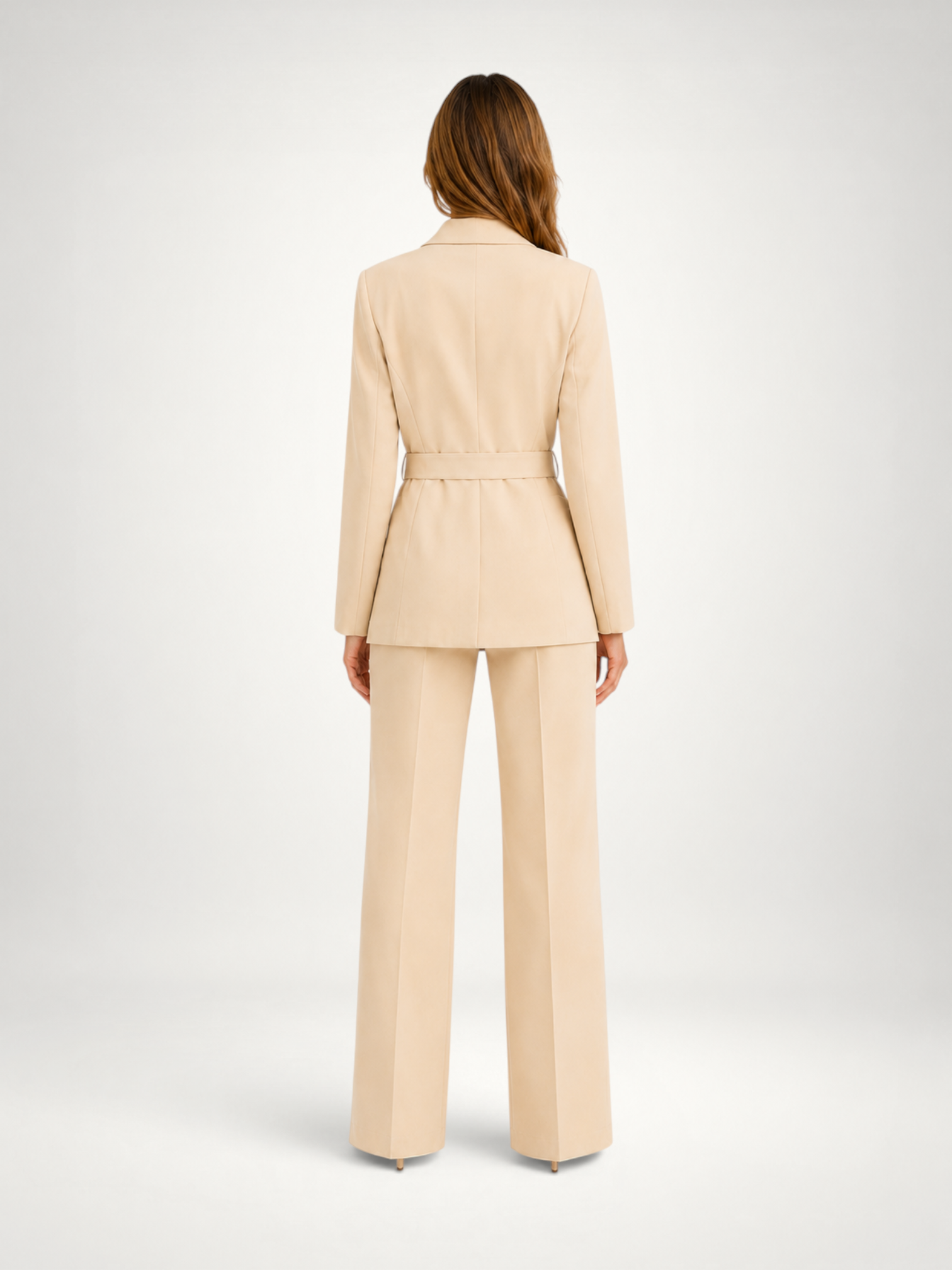 Women's Belted Blazer & Wide Leg Trouser Co-Ord Set