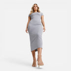 Felorro | Women’s Bodycon Midi Dress Slim Fit Short Sleeve Elegant