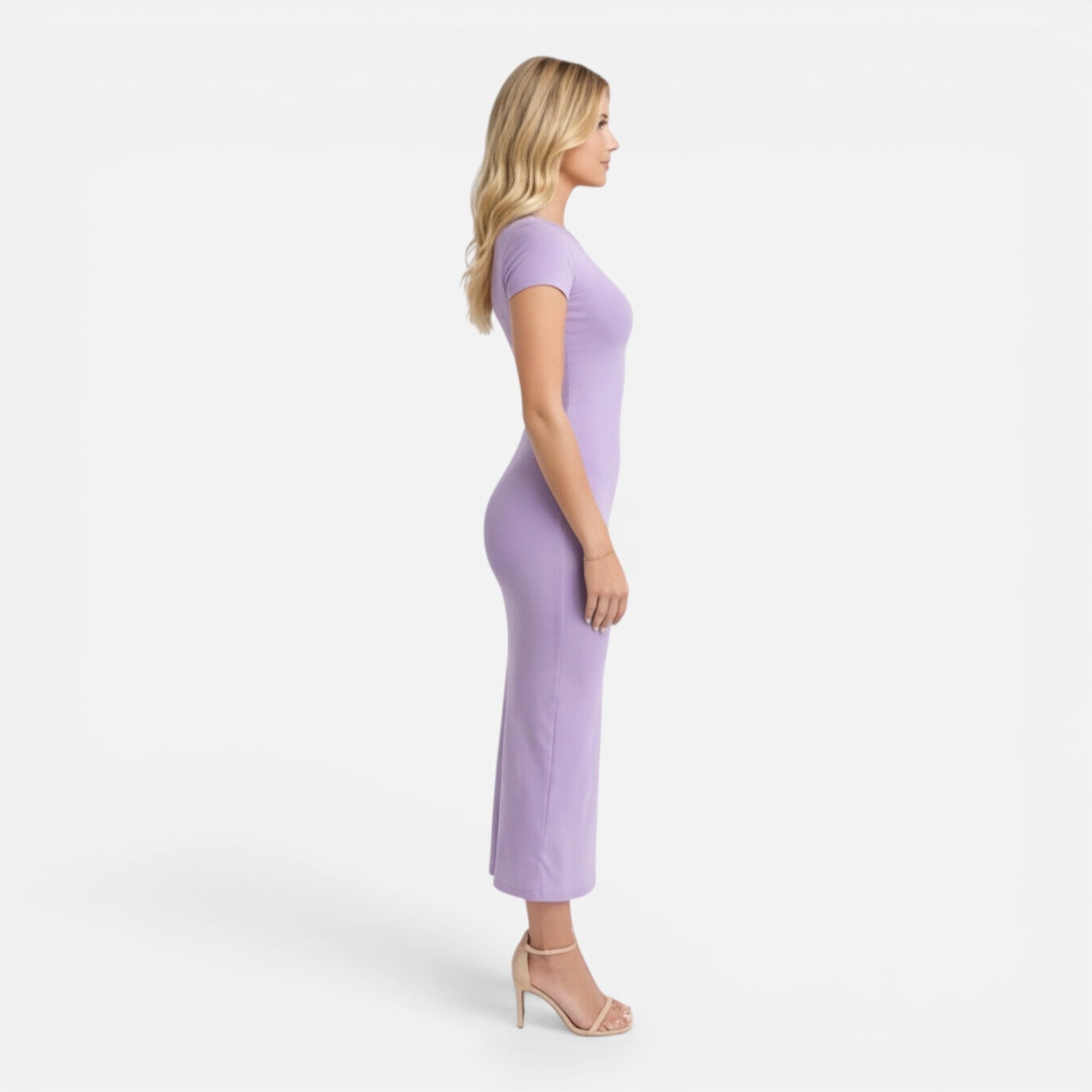 Felorro | Women’s Bodycon Midi Dress Slim Fit Short Sleeve Elegant