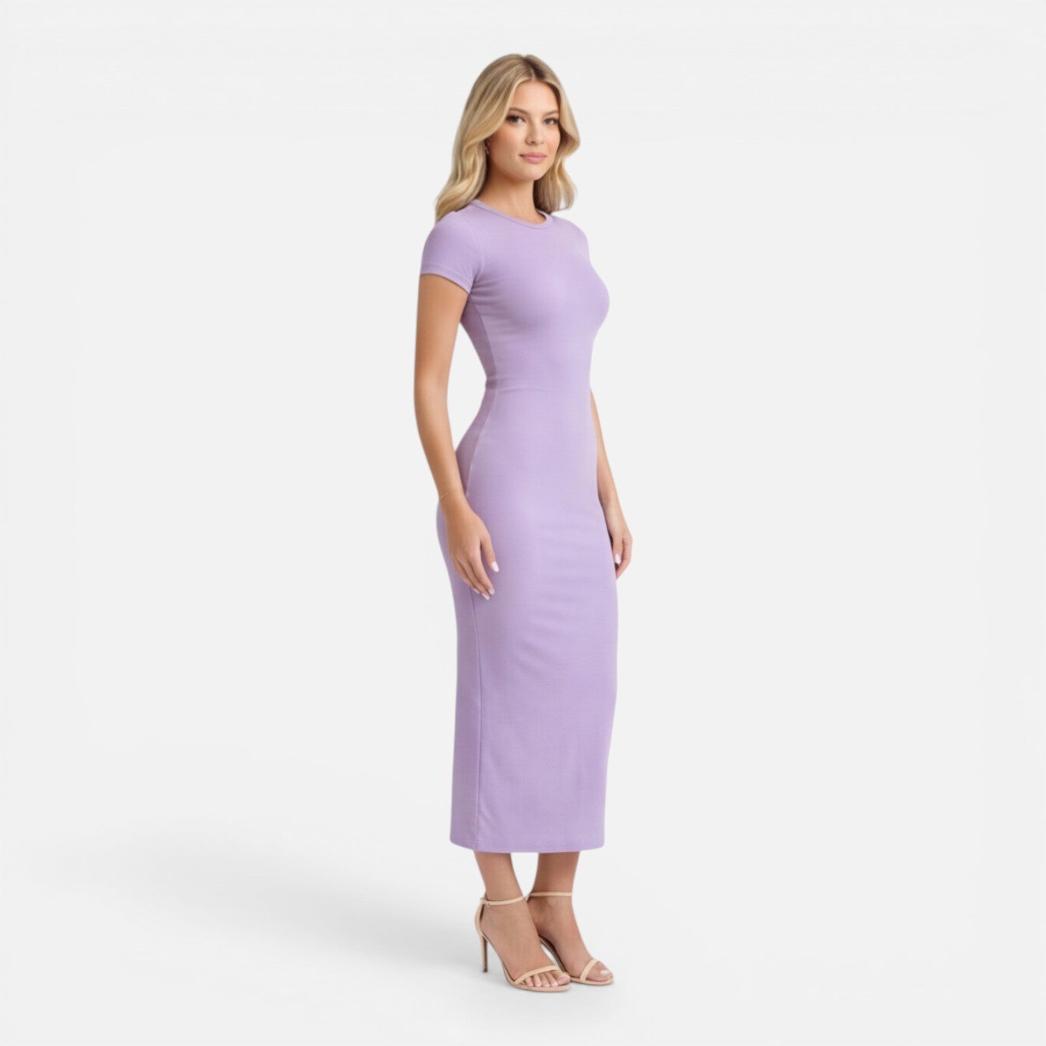 Felorro | Women’s Bodycon Midi Dress Slim Fit Short Sleeve Elegant