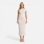 Felorro | Women’s Bodycon Midi Dress Slim Fit Short Sleeve Elegant