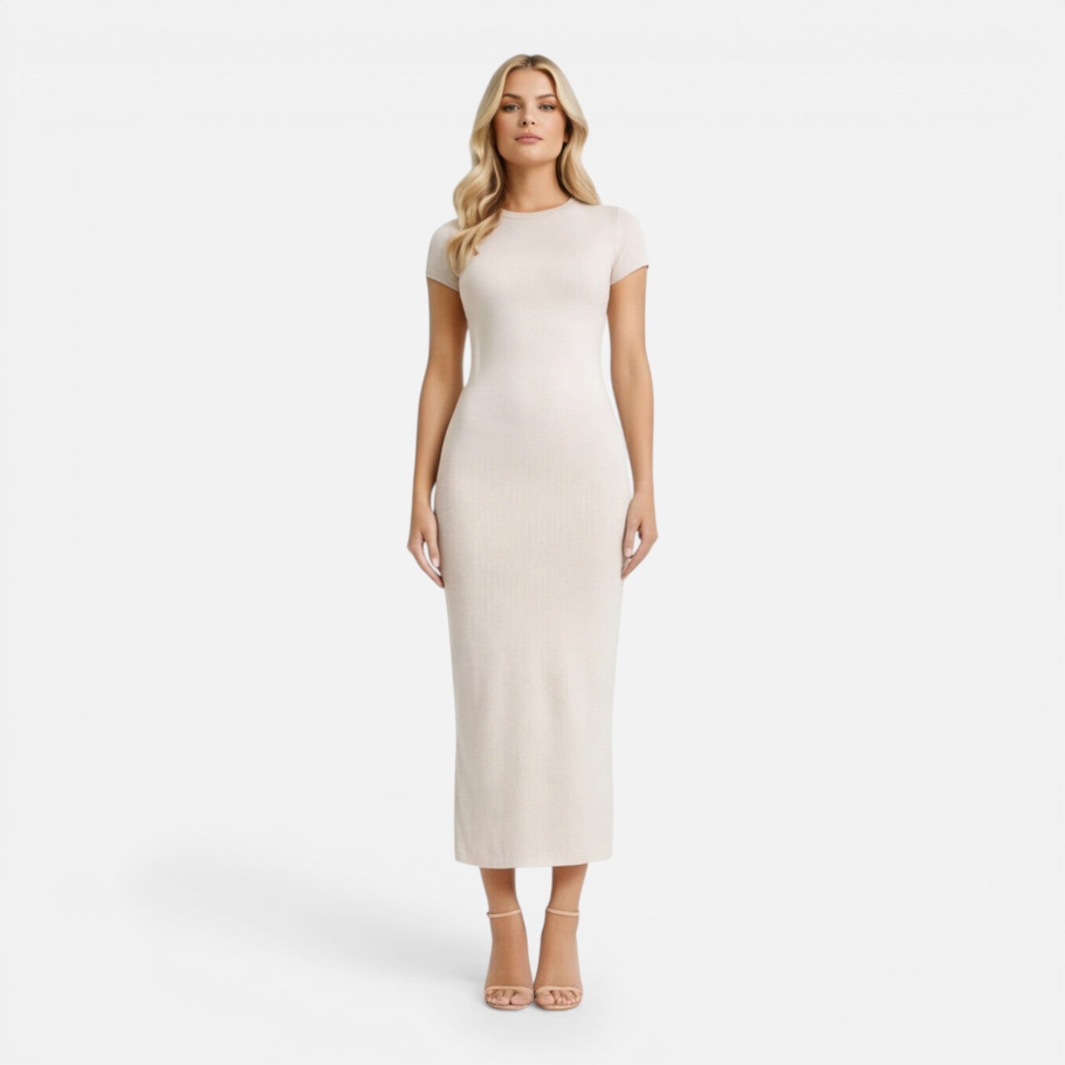Felorro | Women’s Bodycon Midi Dress Slim Fit Short Sleeve Elegant