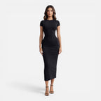 Felorro | Women’s Bodycon Midi Dress Slim Fit Short Sleeve Elegant