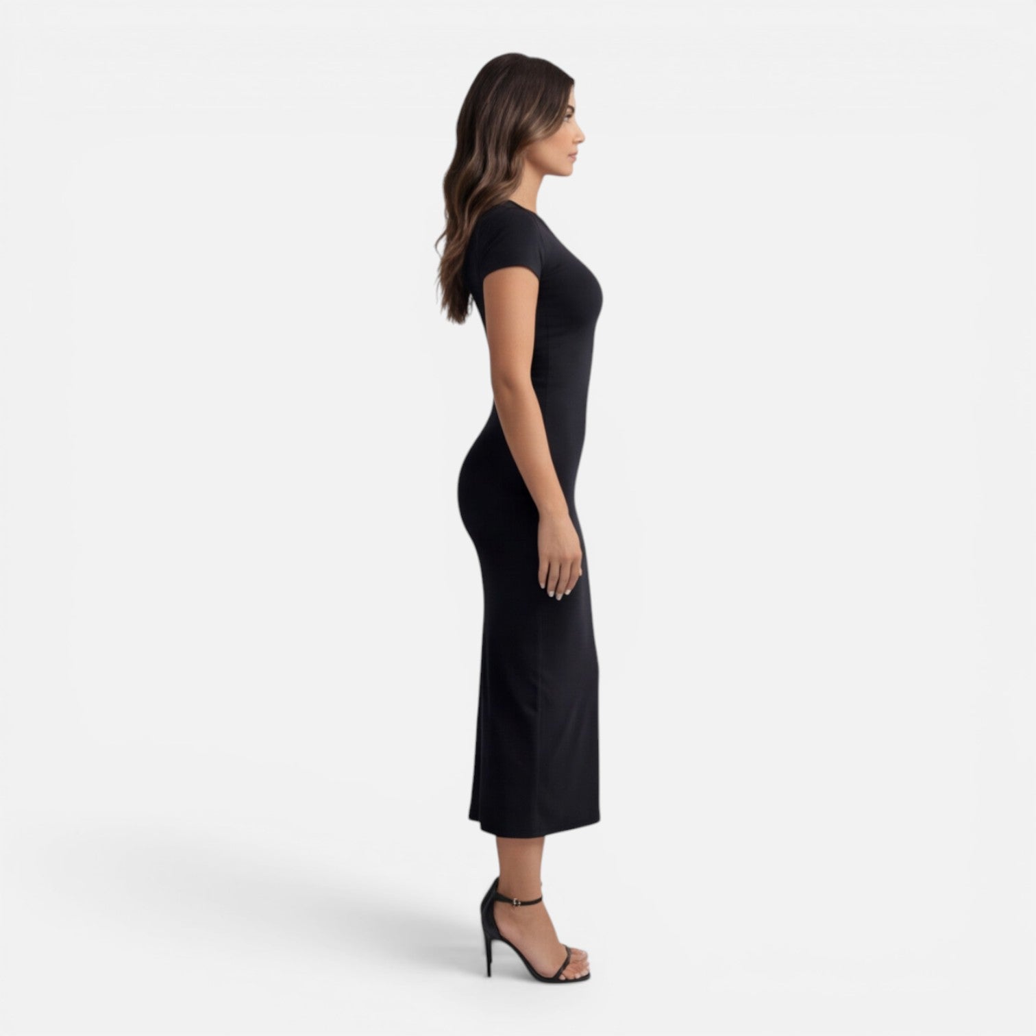 Felorro | Women’s Bodycon Midi Dress Slim Fit Short Sleeve Elegant