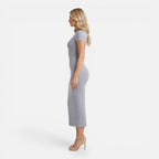 Felorro | Women’s Bodycon Midi Dress Slim Fit Short Sleeve Elegant
