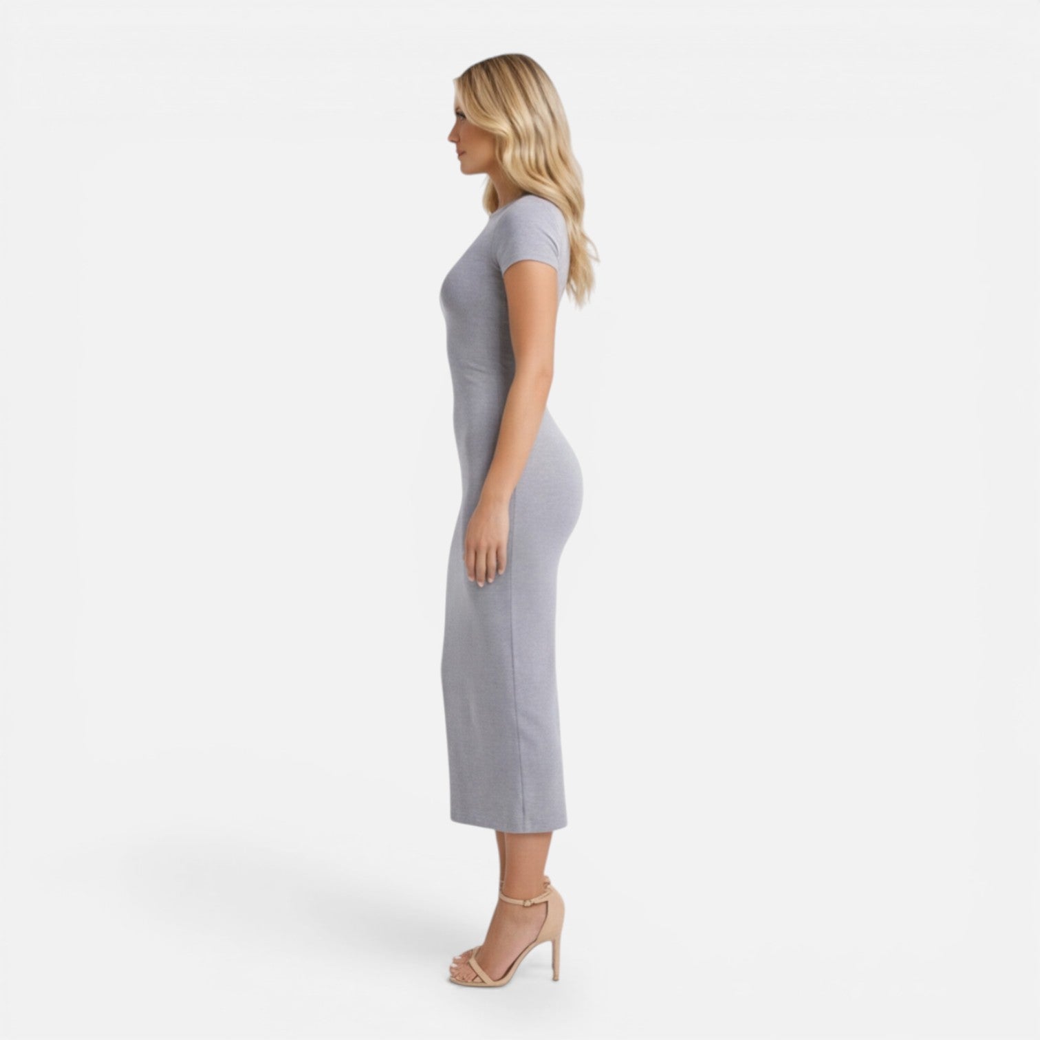 Felorro | Women’s Bodycon Midi Dress Slim Fit Short Sleeve Elegant