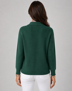 Women’s Button-Up Knit Cardigan – Collared Relaxed Fit