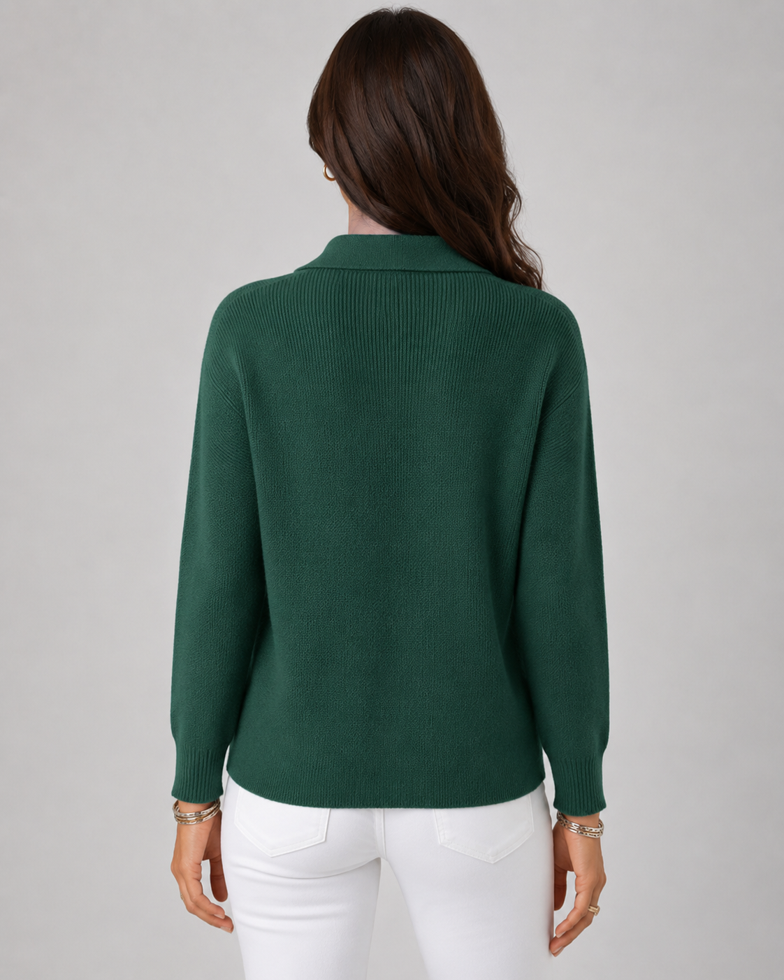 Women’s Button-Up Knit Cardigan – Collared Relaxed Fit