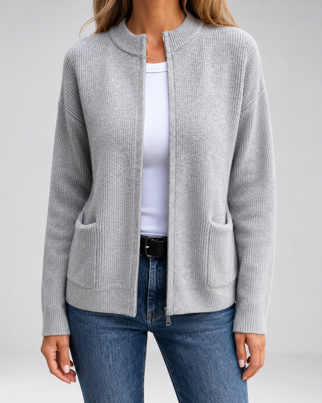 Women’s Open Front Knit Cardigan with Pockets