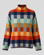 Women’s Check Knit Turtleneck Sweater