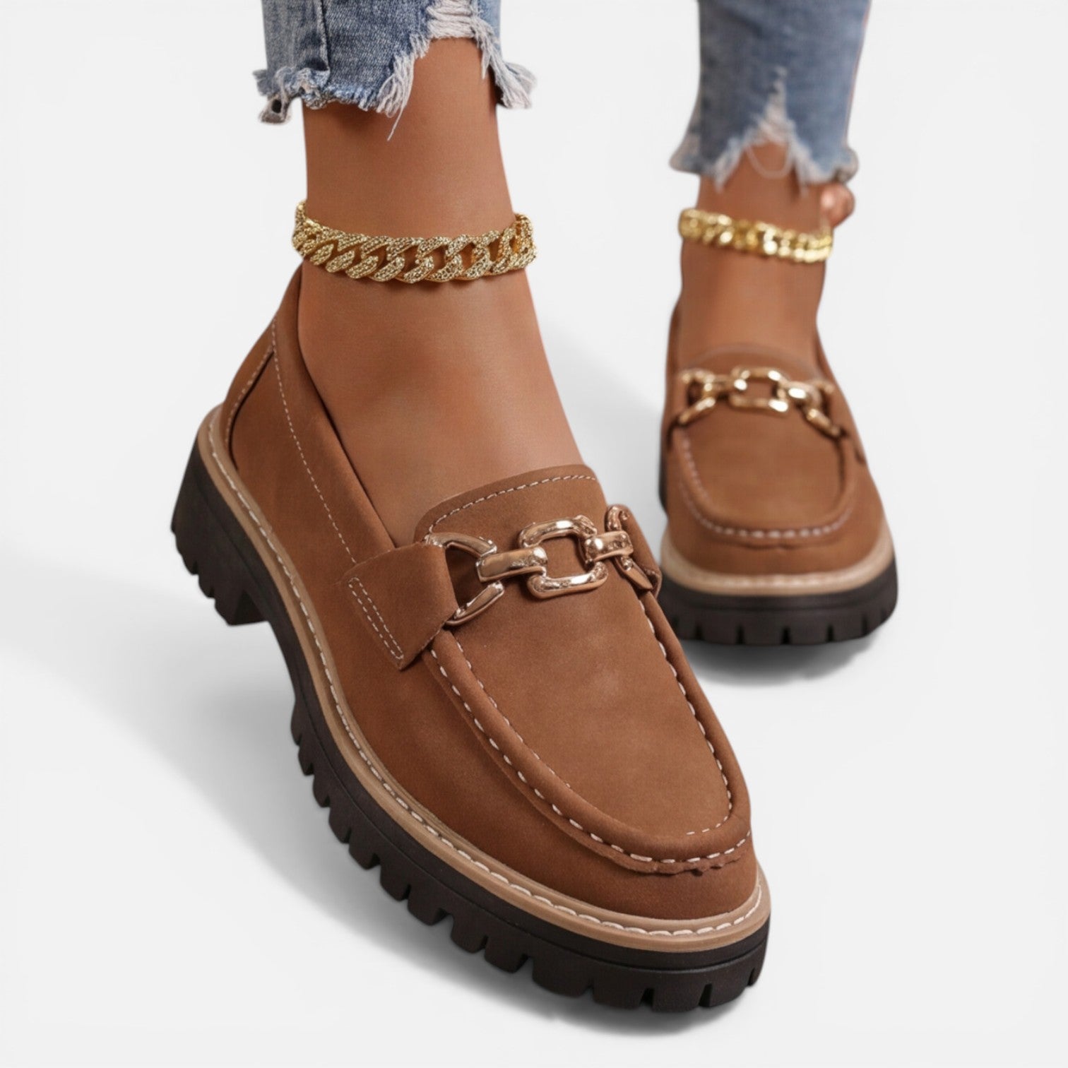 Felorro | Women’s Chunky Loafers Comfortable Slip On Casual Shoes