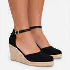 Felorro | Women’s Wedge Sandals Closed Toe Ankle Strap Comfortable