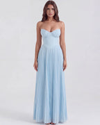 Women’s Corset Midi Dress with Tulle Skirt