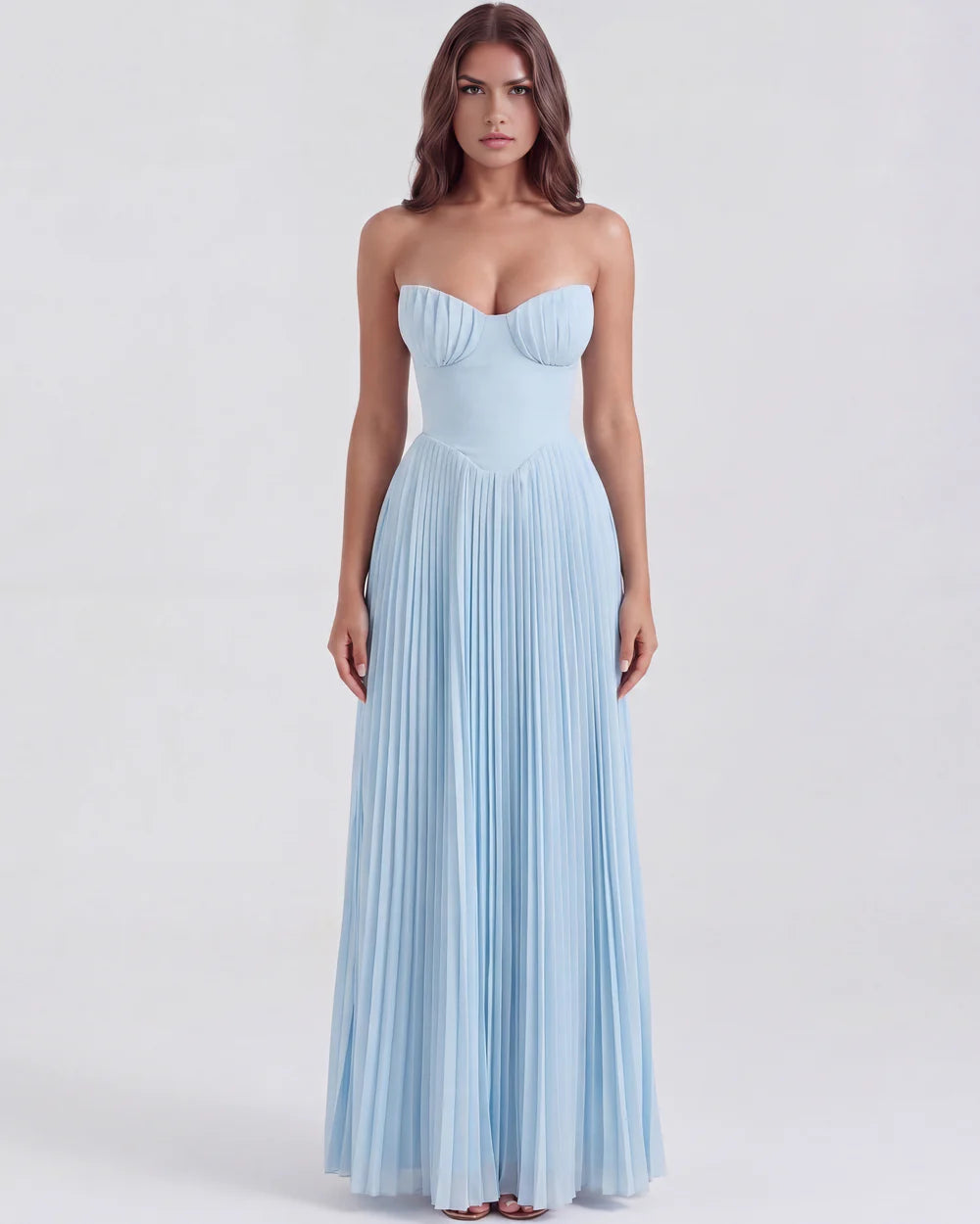 Women’s Corset Midi Dress with Tulle Skirt