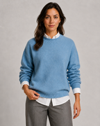 Women's Crewneck Knit Sweater – Relaxed Fit Pullover