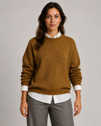 Women's Crewneck Knit Sweater – Relaxed Fit Pullover