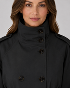 Women’s Cropped Trench Coat with Funnel Neck